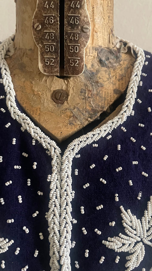 (ANNE BANCROFT) Cardigan ricamo a mano vintage 80s