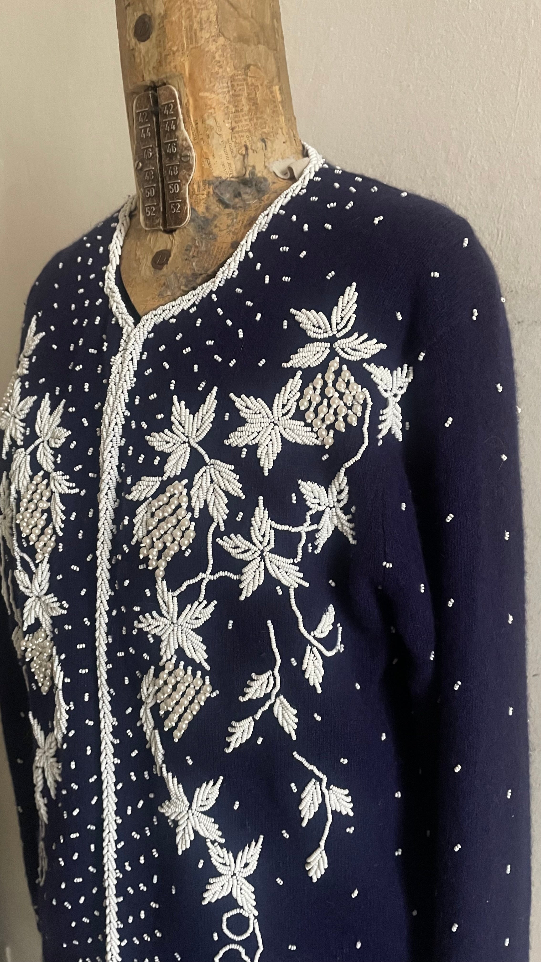 Cardigan ricamo a mano vintage 80s