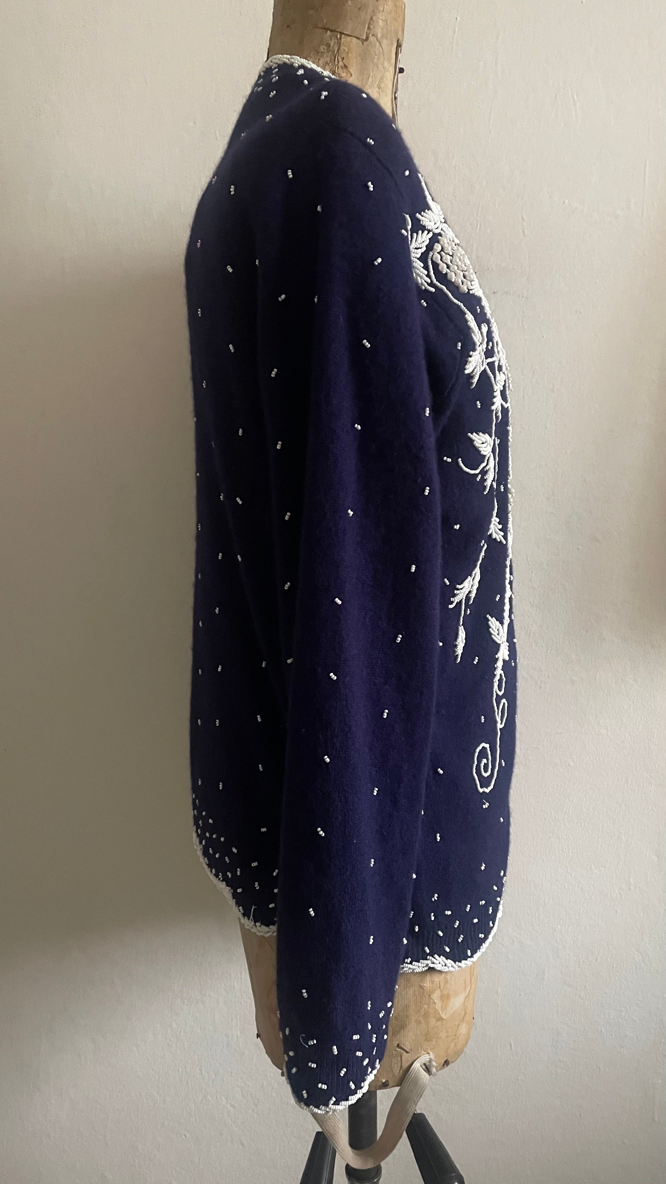 Cardigan ricamo a mano vintage 80s