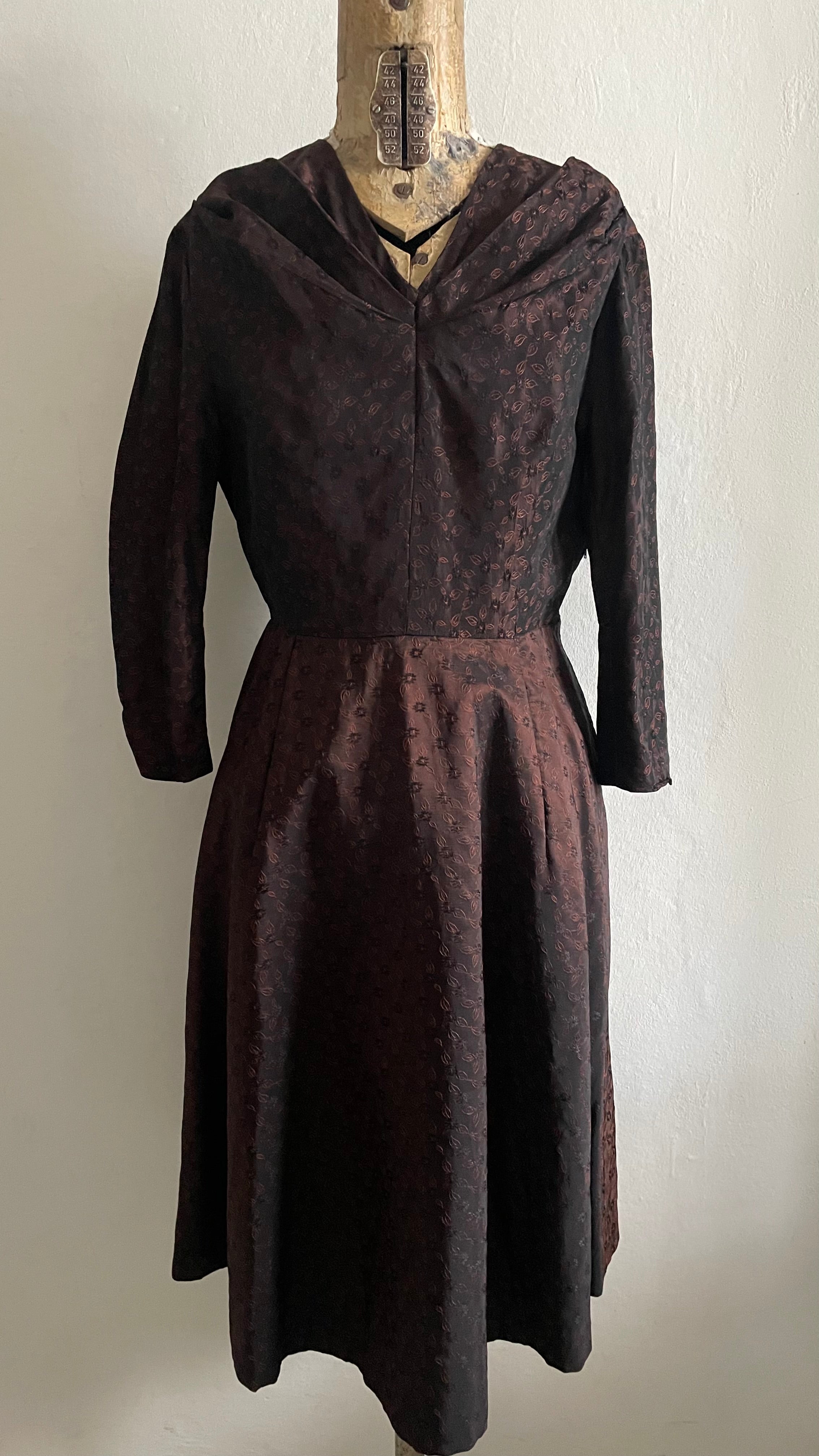 (CLAUDETTE COLBERT) Abito sartoriale vintage anni Cinquanta