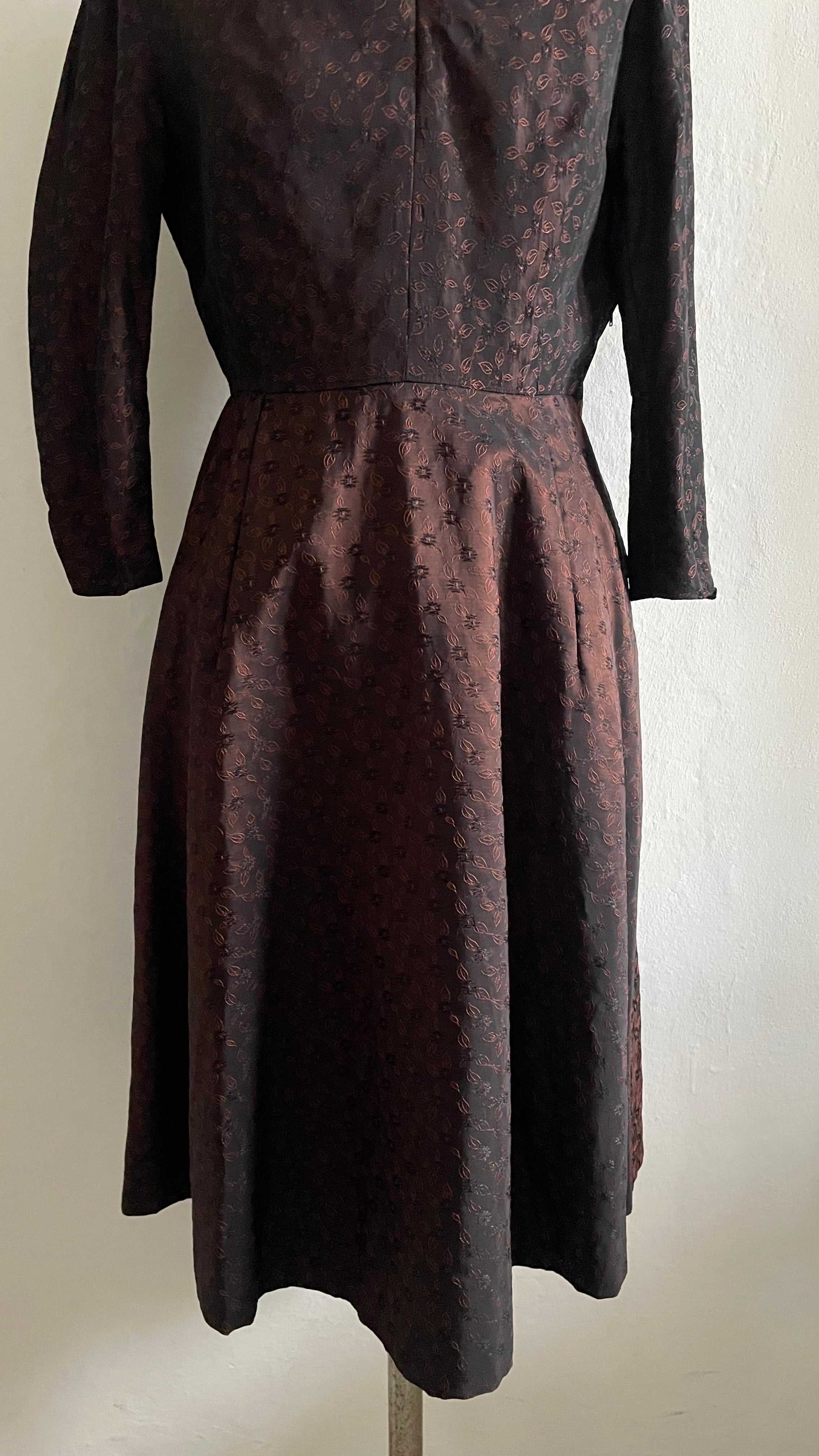 (CLAUDETTE COLBERT) Abito sartoriale vintage anni Cinquanta
